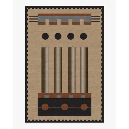 Kasi Black & Tan Flatwoven Rug by Architectural Digest - 200 x 290 cm - Rug + Pad System