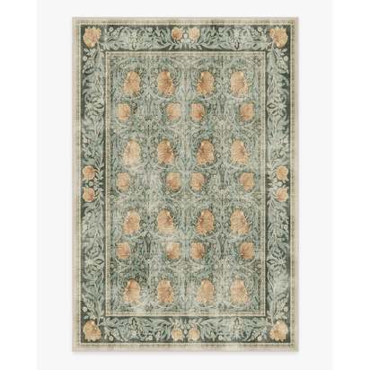 Pimpernel Jade Flatwoven Rug by Morris & Co. - 200 x 290 cm - Rug + Pad System