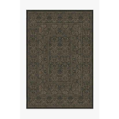 Bluebell Soft Black Flatwoven Rug by Morris & Co. - 200 x 290 cm - Rug + Pad System