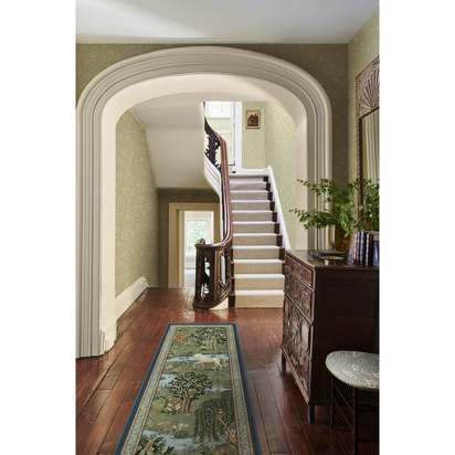 Owl & Willow Green Flatwoven Rug by Morris & Co. - 200 x 290 cm - Rug + Pad System