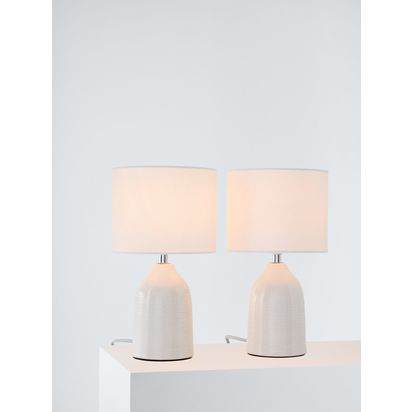 Laura Ashley Penny Ceramic Table Lamps, Set of 2, Cream Cream