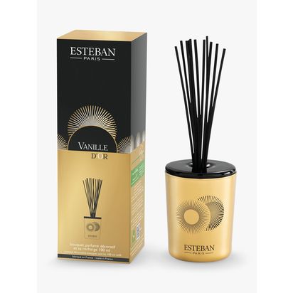 Esteban Vanille D'Or Reed Diffuser, 100ml Gold | H23.50 x W6.50 x D6.50cm