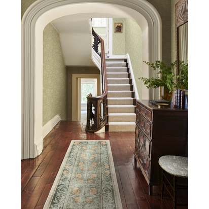 Pimpernel Jade Flatwoven Rug by Morris & Co. - 305 x 425 cm - Rug + Pad System
