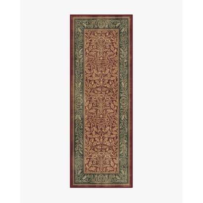 Acorn Amber Red Flatwoven Rug by Morris & Co. - 75 x 215 cm - Rug + Pad System