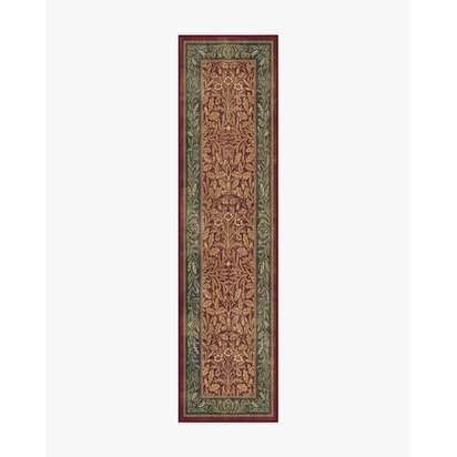 Acorn Amber Red Flatwoven Rug by Morris & Co. - 75 x 305 cm - Rug + Pad System