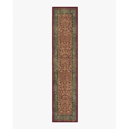 Acorn Amber Red Flatwoven Rug by Morris & Co. - 75 x 365 cm - Rug + Pad System
