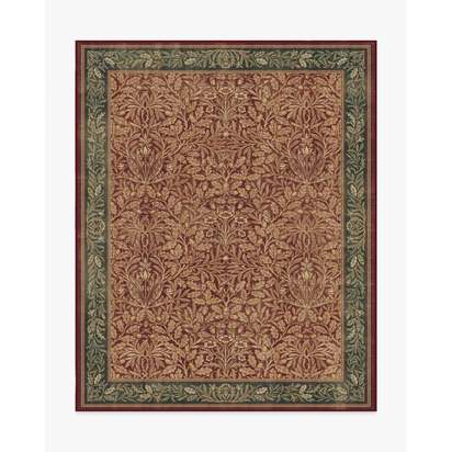 Acorn Amber Red Flatwoven Rug by Morris & Co. - 245 x 305 cm - Rug + Pad System