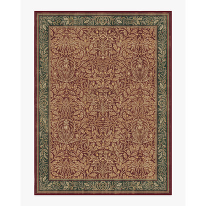 Acorn Amber Red Flatwoven Rug by Morris & Co. - 275 x 365 cm - Rug + Pad System