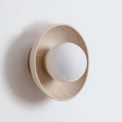 "Eala" Wall Light - Ceramic, Natural Eala / Raw Brass / IP20