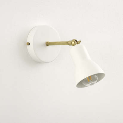 "Inspector 2.0" Adjustable Wall Light, White / Bronze / No