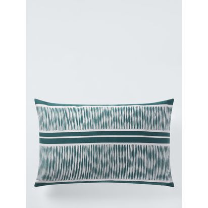 John Lewis X Collagerie Ikat Stripe Cushion Green | L60 x W40cm