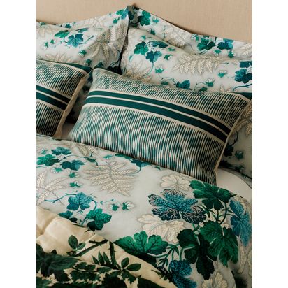 John Lewis X Collagerie Ikat Stripe Cushion Green | L60 x W40cm