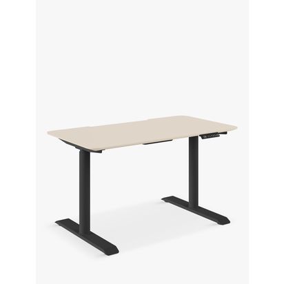 Bisley Cyl Sit/Stand Desk, 120cm Cashmere/Black | H127.50 x W120 x D70cm