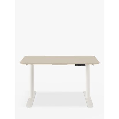 Bisley Cyl Sit/Stand Desk, 120cm Cashmere/White | H127.50 x W120 x D70cm