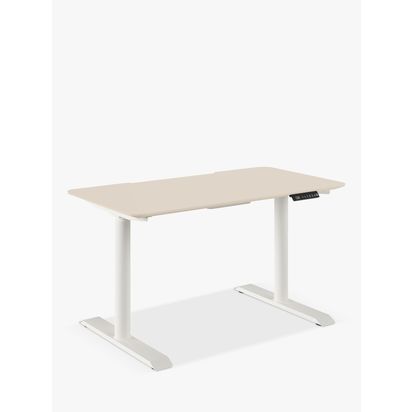 Bisley Cyl Sit/Stand Desk, 120cm Cashmere/White | H127.50 x W120 x D70cm