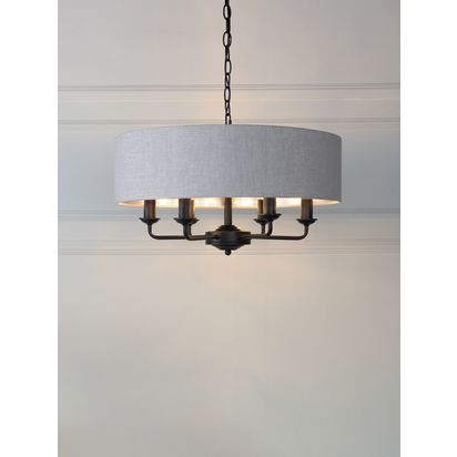 Laura Ashley Sorrento 6 Arm Ceiling Light, Black Black | H31 x W55 x D55cm