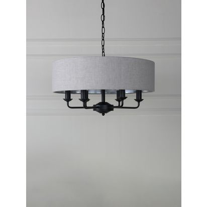 Laura Ashley Sorrento 6 Arm Ceiling Light, Black Black | H31 x W55 x D55cm