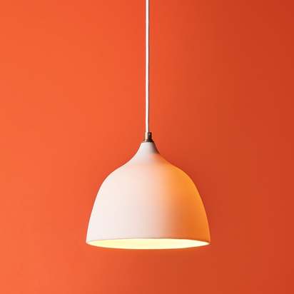 Glow porcelain pendant in white