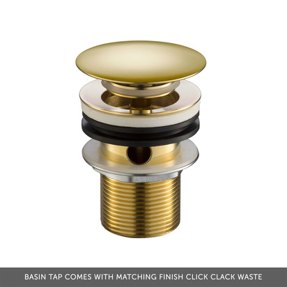 Butler & Rose Caledonia Lever Basin Mixer Tap with Click Clack Waste - Brushed Brass