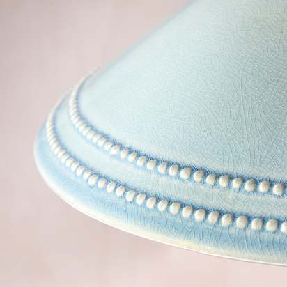 Ted ceramic shade in pale blue with stone interior