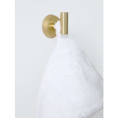 John Lewis Elegance Hook, Brushed Brass Gold | H6 x W5 x D5cm