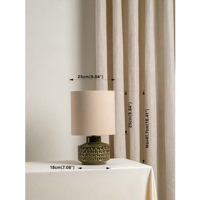 Filaree - short green glazed ceramic table lamp - Default Title