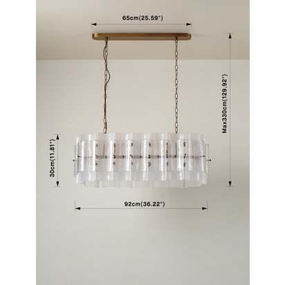 Pazo - 5 light layered textured glass oval chandelier - Default Title