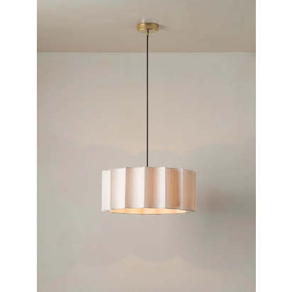 Viotti - white inverted scallop linen lampshade