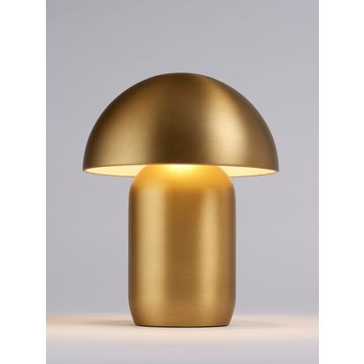 John Lewis Mushroom Rechargeable Dimmable Table Lamp Metallics | H25.5 x Dia.20cm