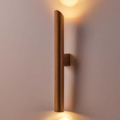 Padme IP54 up and downlighter in brass