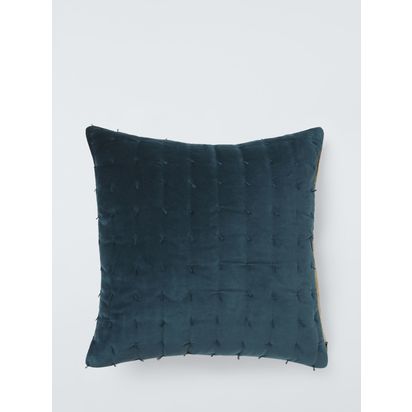 John Lewis Tassel Velvet Cushion Navy | H1.25 x W50 x D50cm