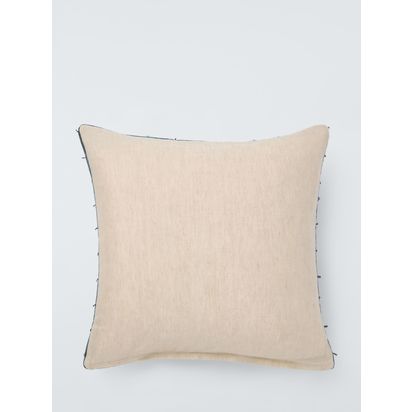 John Lewis Tassel Velvet Cushion Navy | H1.25 x W50 x D50cm