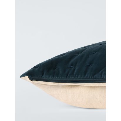 John Lewis Tassel Velvet Cushion Navy | H1.25 x W50 x D50cm