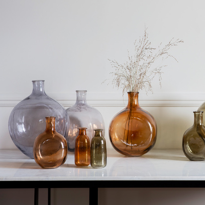 Kendall Bottle Vase Brown 150x105x240mm SMALL