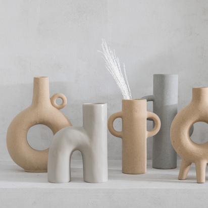 Ovie Vase Grey 150x65x195mm