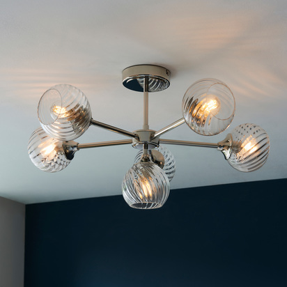 Allegra 6 Ceiling Light Bright Nickel