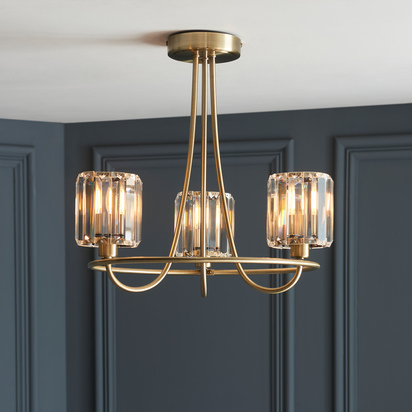 Berenice 3 Ceiling Light Antique Brass