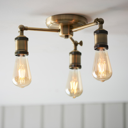 Hal 3 Ceiling Light Antique Brass