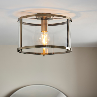 Hopton 1 Ceiling Light Antique Brass