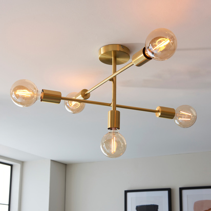 Studio 5 Ceiling Light Satin Brass