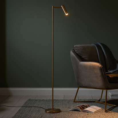 Dedicated Reader 1 Floor Lamp Satin Warm Brass