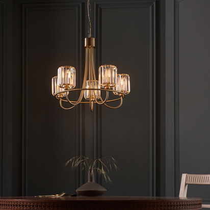 Berenice 5 Pendant Light Antique Brass