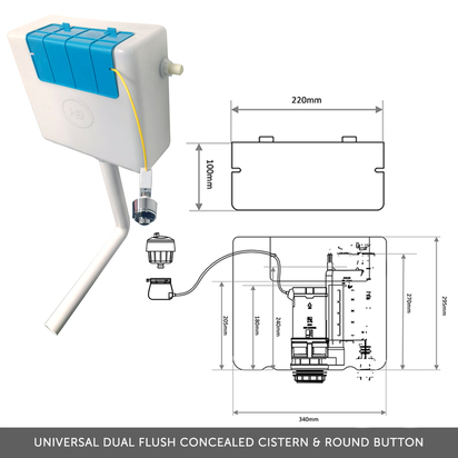 Dylan 1100mm Combination Right Hand Basin & Toilet Unit - Blue - Harbour Serenity Toilet, Wrapover Seat & Concealed Cistern