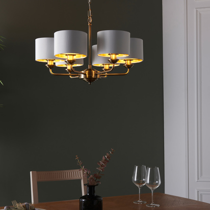Highclere 6 Pendant Light Antique Brass 500-1855mm