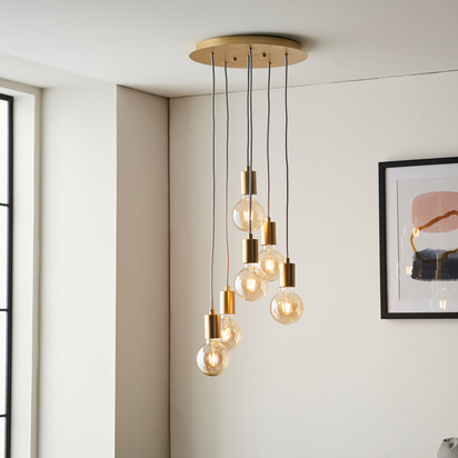 Valencia 6 Pendant Light Satin Brass