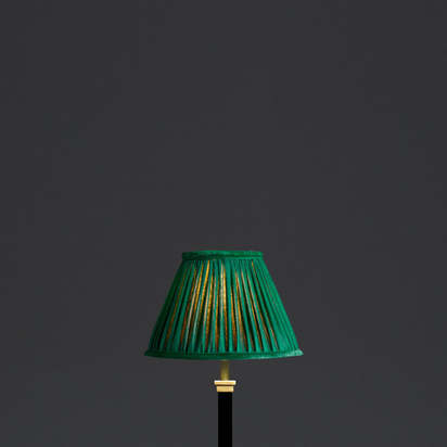 20cm empire shade in emerald silk with velvet tape