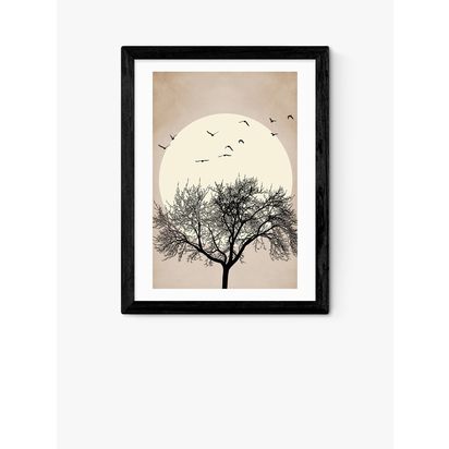 EAST END PRINTS Kubistika 'Dreamers' Framed Print Black Frame | H33.40 x W28.40 x D2.20cm