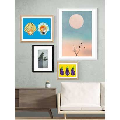 EAST END PRINTS Jörgen Hansson 'Pine II' Framed Print Black Frame | H83.40 x W63.40 x D2.20cm