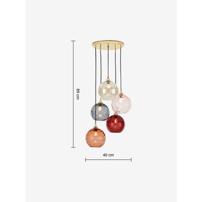 MADE Ilaria Cluster Ceiling Light, Pink Pink | H89 x W40 x D40cm