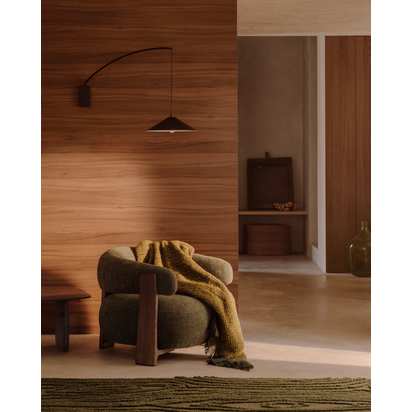 Kally wall lamp in a black painted finish UK adapter